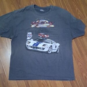 Gray Graphic T-Shirt with Car Design